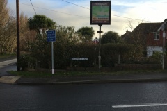 The Cove Public House sign at the corner of Waites Lane and Battery Hill